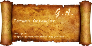 German Artemisz névjegykártya